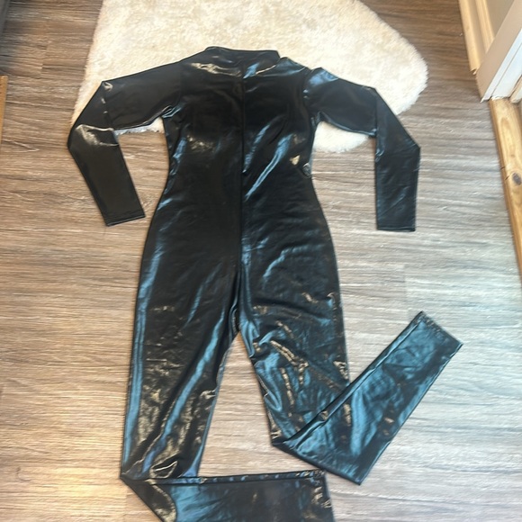 HDE Womens Cat Suit Bodysuit Front Zipper Wet Look Latex Jumpsuit - Picture 13 of 13